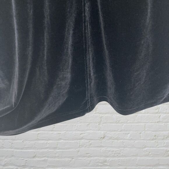 Vintage Boston Proper Black Velvet Button Up Midi Dress Gold Buttons Size M - Picture 14 of 15